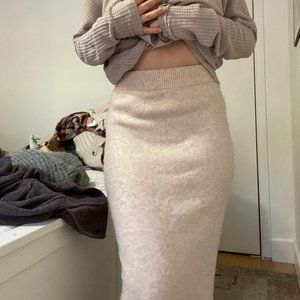 ASOS Cream Sweater Skirt - Midi